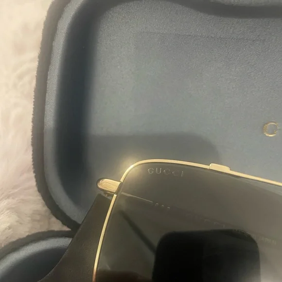 GUCCI MEN'S EYEWEAR GG0610SK 001 GOLD GREY SQUARE SUNGLASSES - Picture 7 of 11